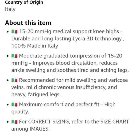 Women's light compression knee highs. Sz 5. Xl, light beige- made in Italy - Picture 7 of 12